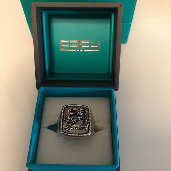 EFFY STERLING SILVER MENS DRAGON RING SIZE 10 - Picture 1 of 5